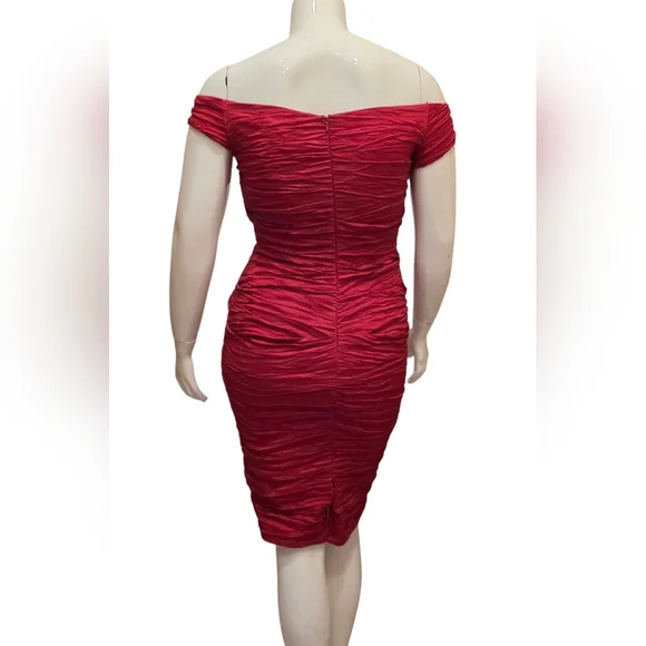 Alex Evenings Ruched Off-the-shoulder Sheath Dress Size 12 - Picture 9 of 17